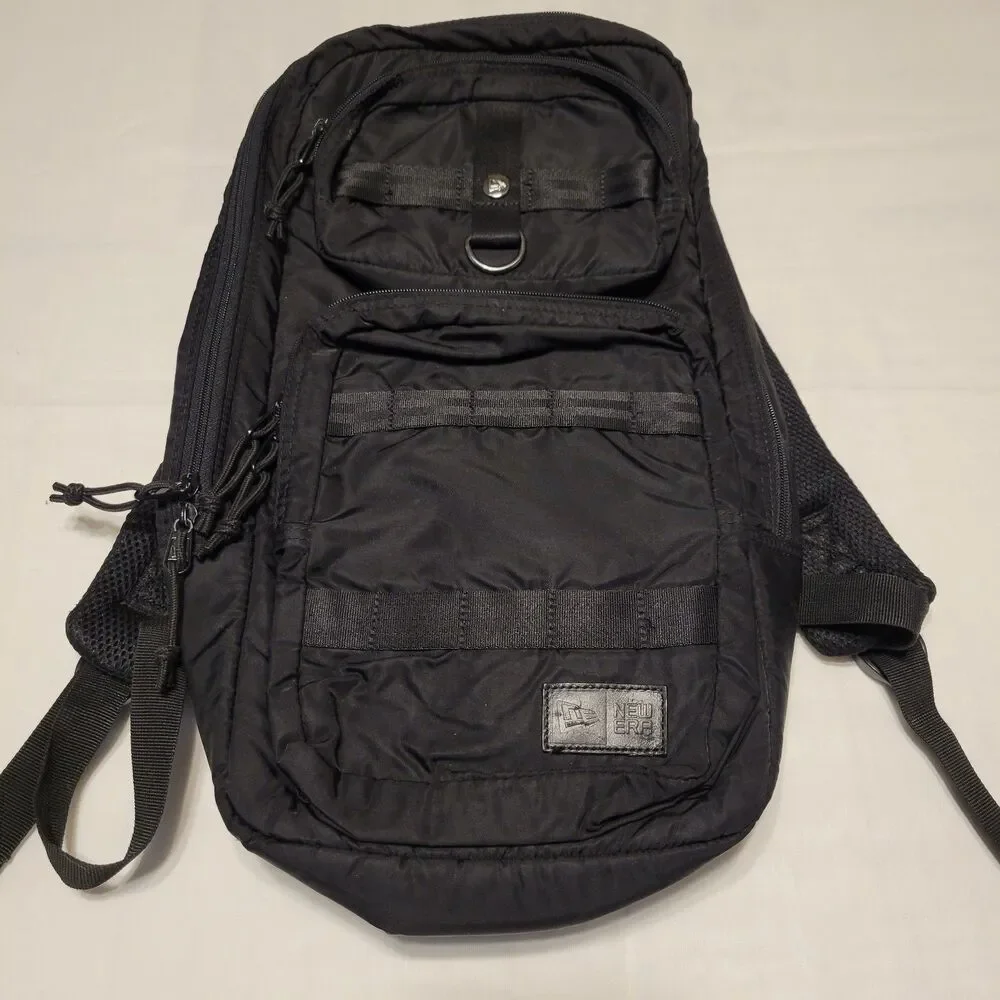 NEW ERA Commuter Small Rucksack Travel Black / Orange Backpack RARE